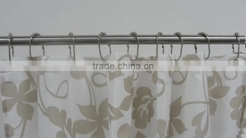 shower curtain hooks with beads/ High Quality Roller Shower Curtain Rings Shower Curtain hooks