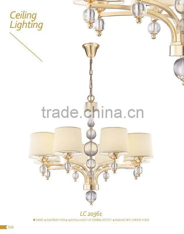 Concise indoor pendant lamp with lampshade/fiber optic chandelier
