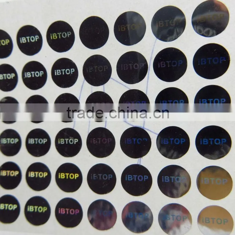Round holographic security laser printing label