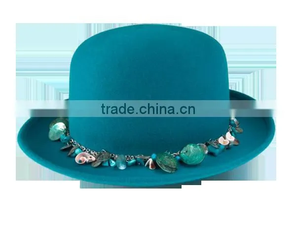 Flat Top Wool Felt Bowler Hat