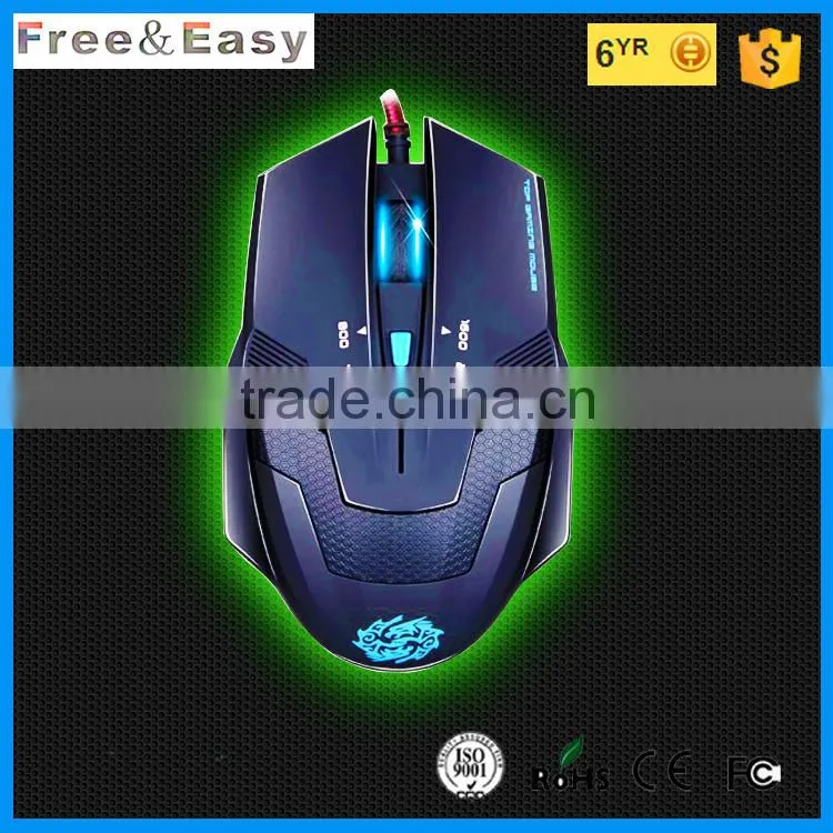 6D Ergonomic Glowing Gaming Mouse with Scroll can do Led show
