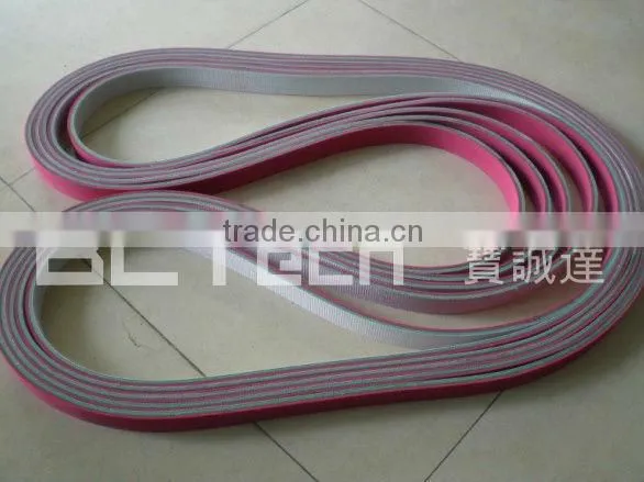 PVC conveyor belt with red rubber
