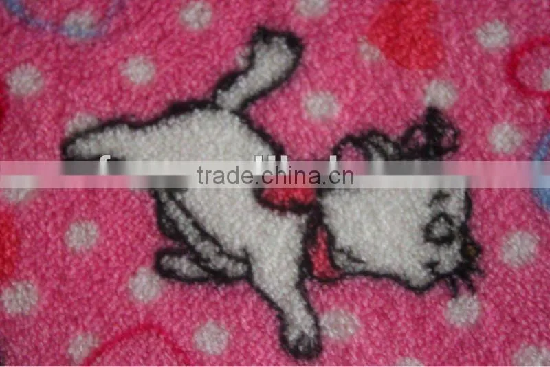 rabbit print coral fleece fabric