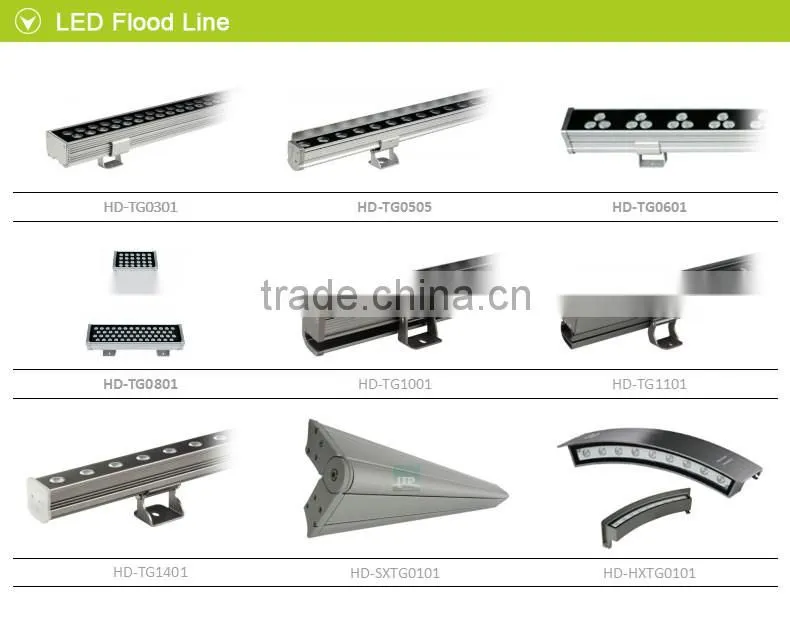 36~108w Length customized High power LED building facade flood lighting IP65 CE certification