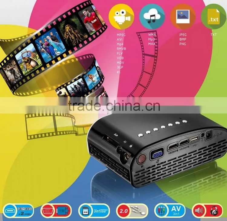 New!! wholesale Mini Portable LED Digital Projector Portable Home Theater LED LCD Projector White Digital Projector TV USB VGA