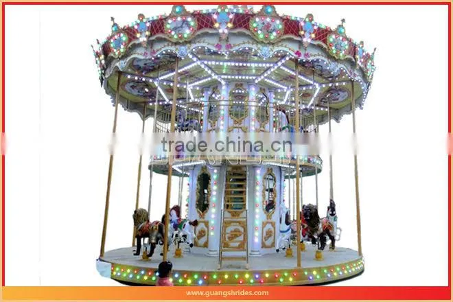 So amazing! luxury playground merry go round horses rides for sale with LED lights