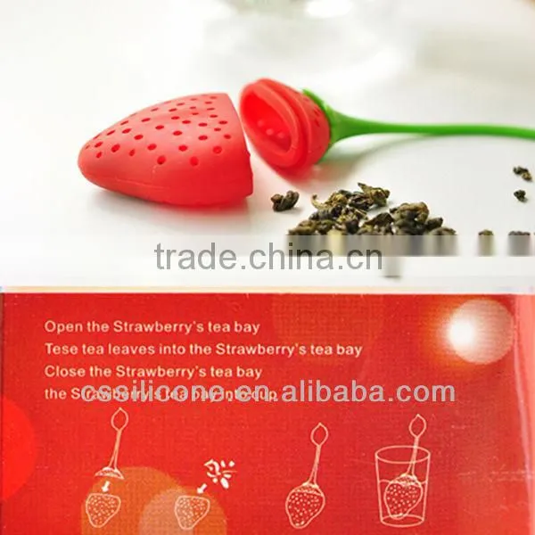 2014 promotional gifts silicone tea strainer,strawberry shape silicone tea strainer