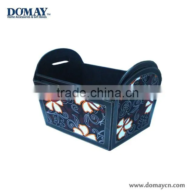 faux leather storage basket/ PU/CANVAS tote box