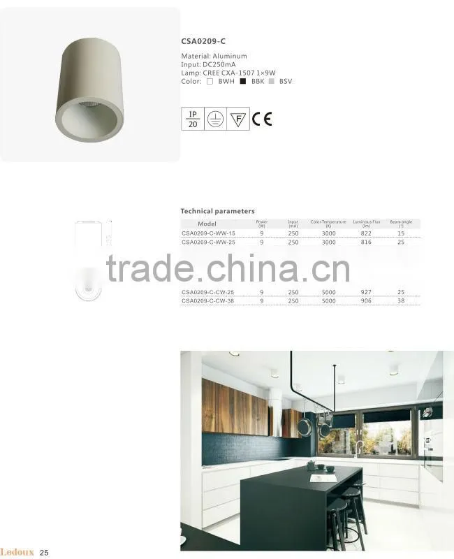 hidden adjustable dimmable new 4inch/6inch/8inch led ceiling light