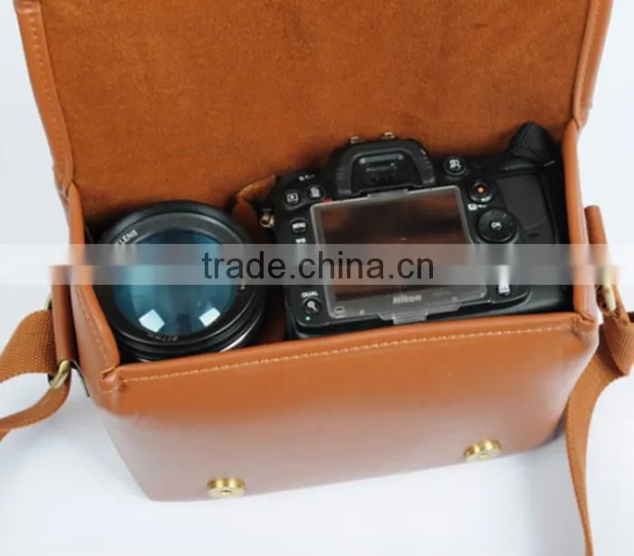 Factory competitive price PU leather Camera Bag in Dongguan