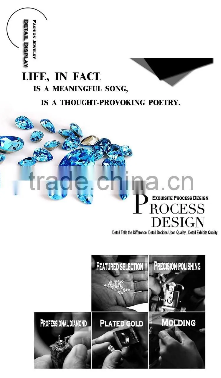 Long Earings 18k White Gold Plated Silver Color Austrian Crystal Rhinestone Dangle Anchor Earring