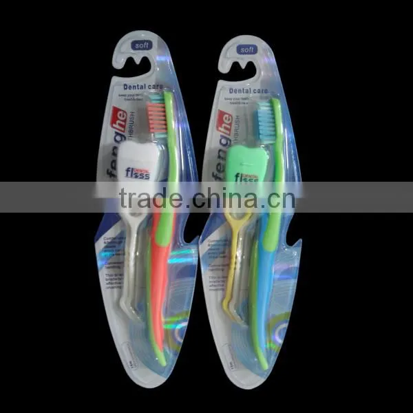 Multiple use toothbrush with dental floss