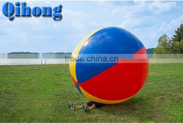 Funny giant PVC durable inflatable beach ball with logo printing for kids