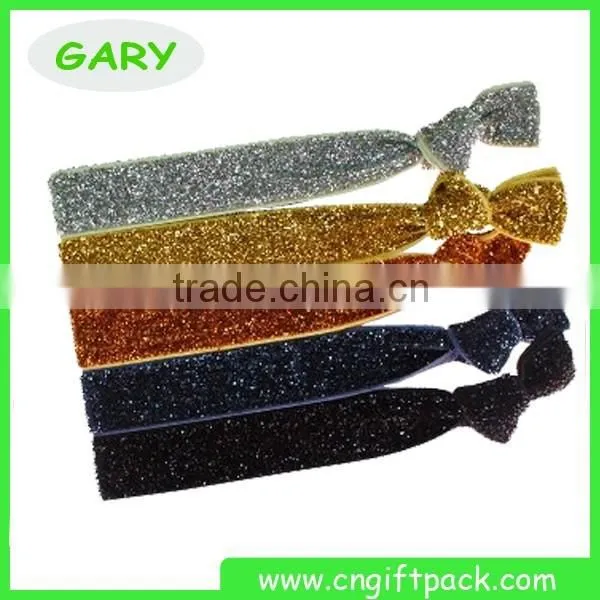 White Glitter Stretch Velvet Elastic Ribbon