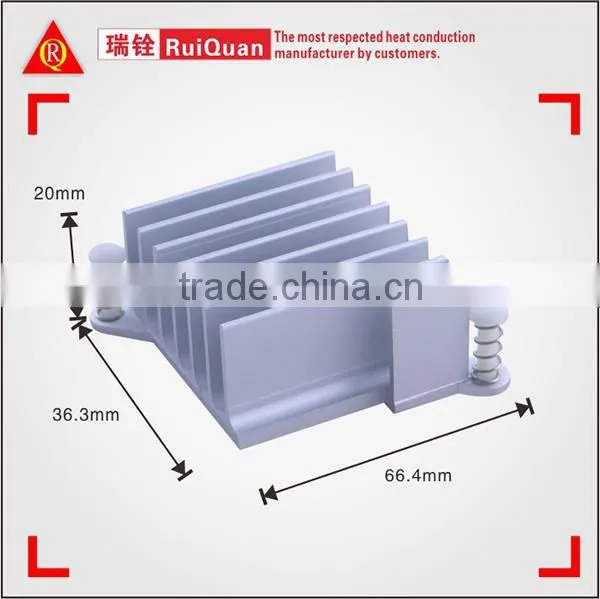 Silver anodizing samll aluminum profile heatsink with cutting process