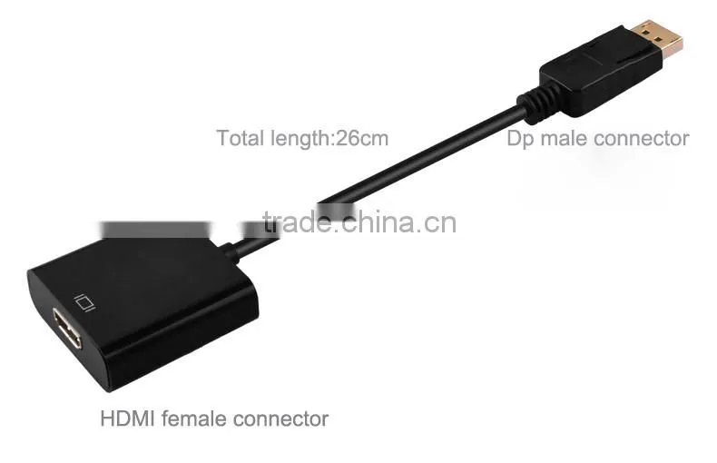26cm Black Displayport Male to hdmi Female Adapter Cable