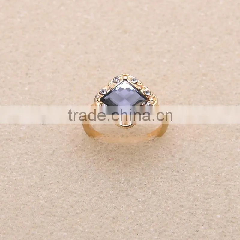Factory price gold plated rhinestone purple ruby ring for women