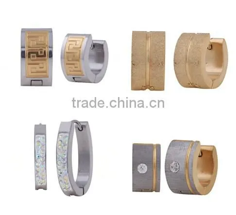 Wholesale Beautiful Stainless Steel Crystal Hoop Earring