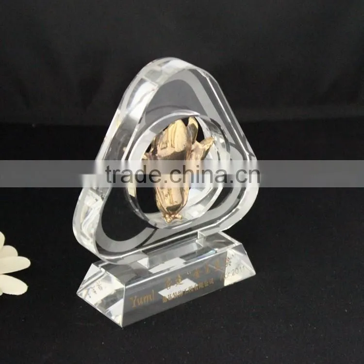 new design gold flower shaped awards for decorative