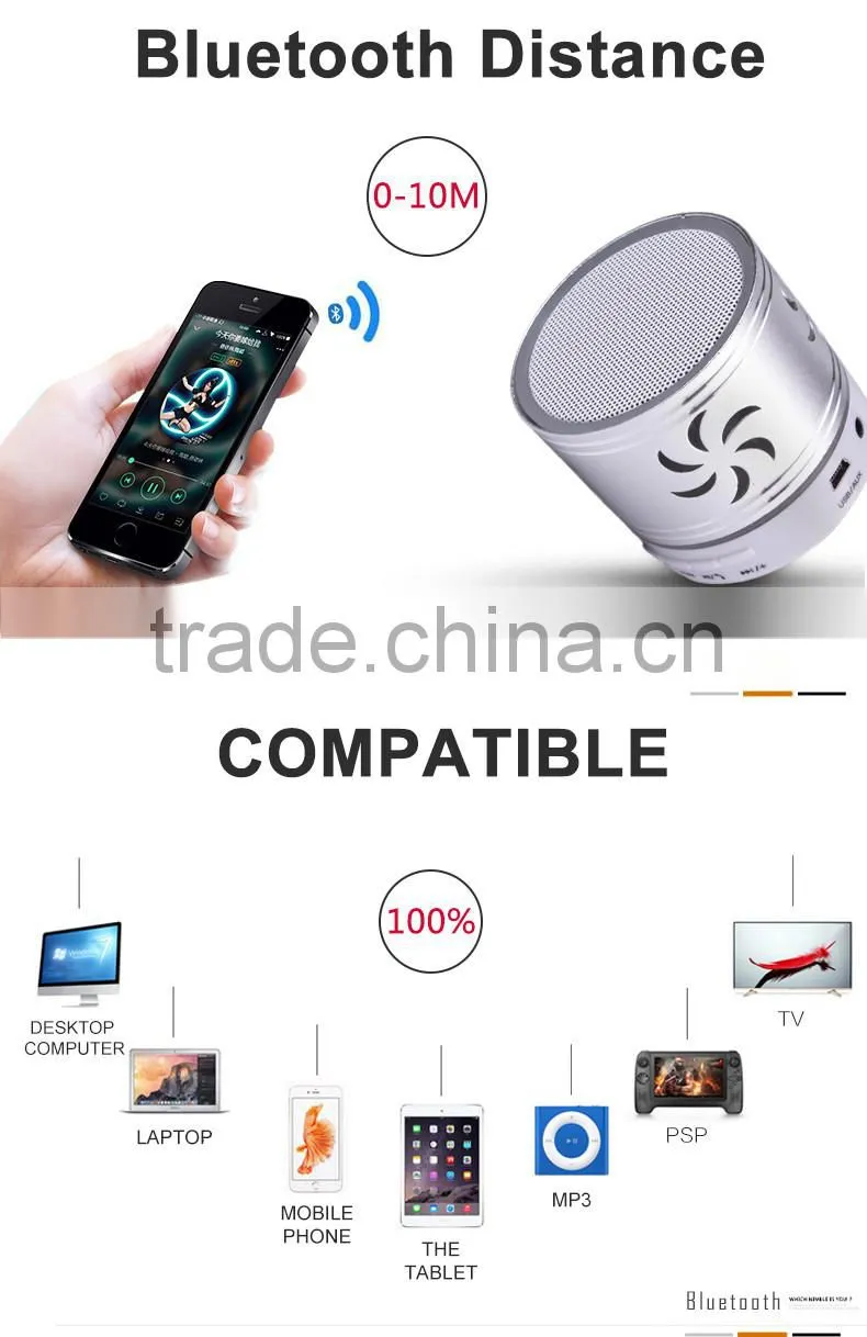 Bluetooth mini wireless speaker support FM/USB/TF