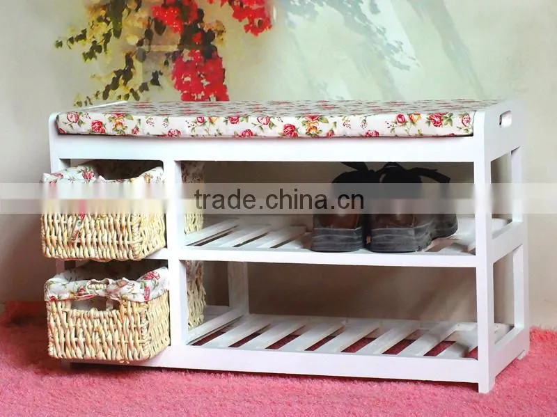 fitting room 2 tiers soft sitting stool for shoes storage
