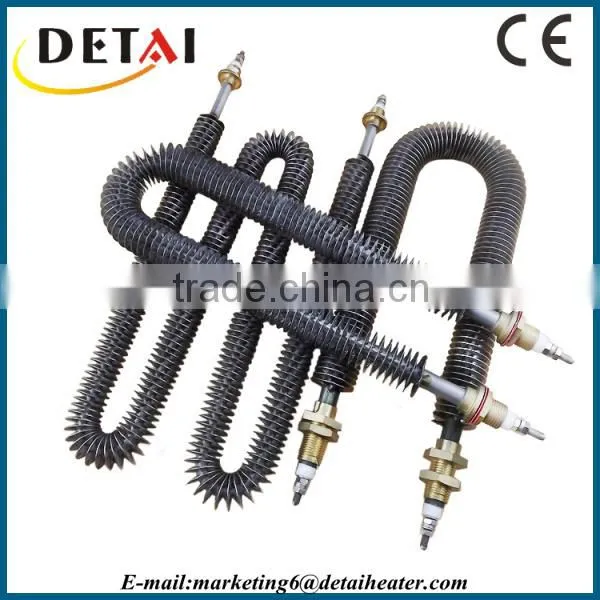 Finned tubular heater with high thermal efficiency and high precision