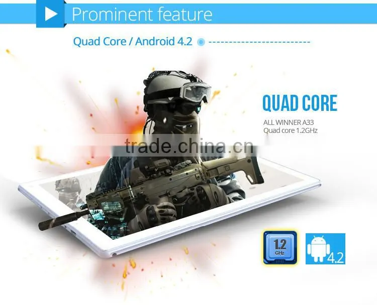 Quad core 1.2GHz powerful CPU Allwinner A33 cheapest 10 inch tablet pc wifi android tablet