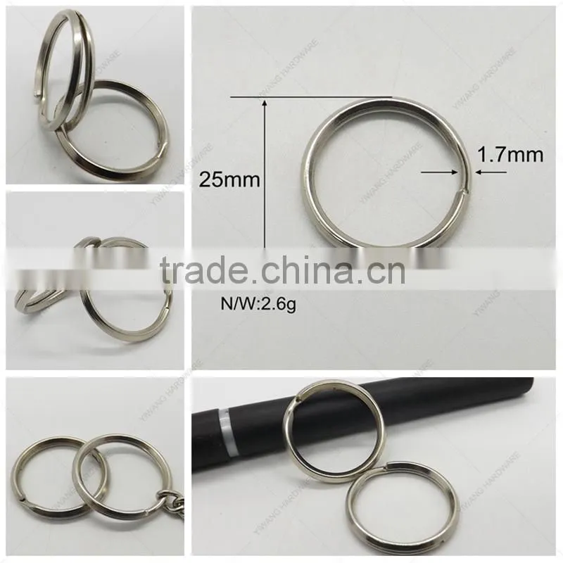 high quality metal split keyrings with 5 link chains and small jump ring