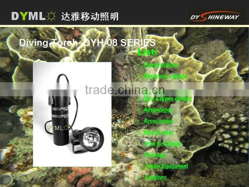 super bright 5000lumen 55w high power hid diving torch
