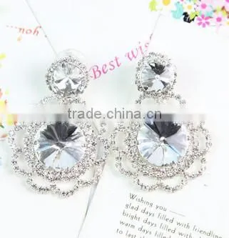 Latest Fashion Hot Sale Bling Fancy Crystal Earrings Wholesale J11032F01