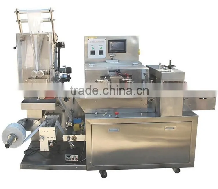 Automatic horizontal individual wet tissue folding packing machine for airline