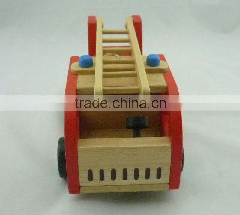 wooden elegant fire truck toy for children pretendplay