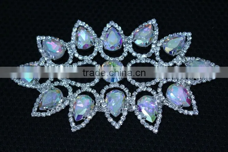 2014 New Design sew on rhinestones appliques and pearl trimming Handmade Welding with cristal strass for sash or wedding dress