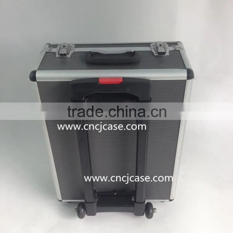 Gray ABS aluminum trolley case with line Fabric with 6 years production experience