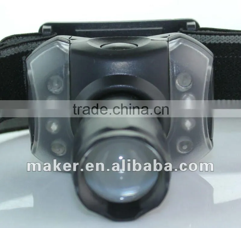 Adjustable 1W + 3 Red LED Headlamp