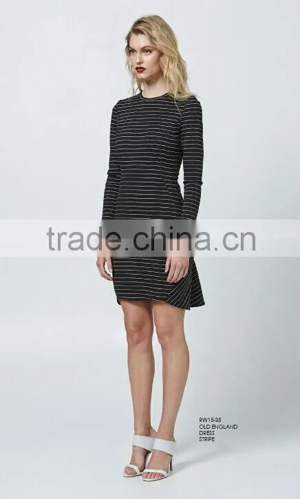 stripe print dress office dress formal dress for women