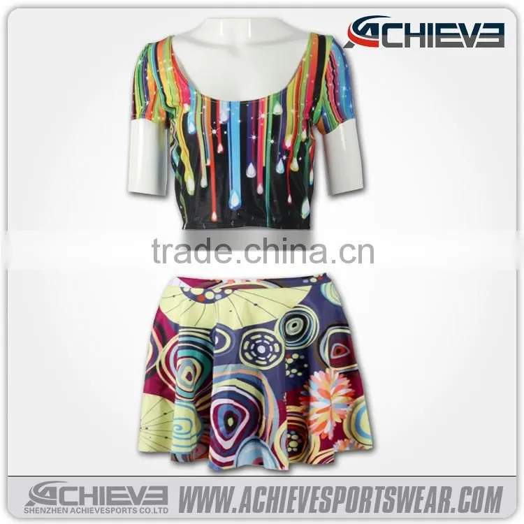 europe printed lady dresses sport female clothing