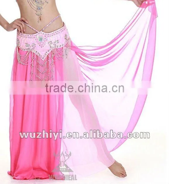 Wholesale new hot selling sexy chiffon bellydance skirts, women's long chiffon belly dance skirts (QC1033)