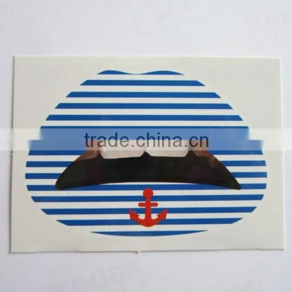 Promotion gift blue mable temporary lip tattoo non removable lip sticker for girls factory