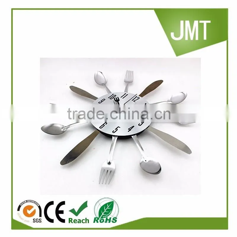 Novelty Metal Wall Clock with Spoon and Fork