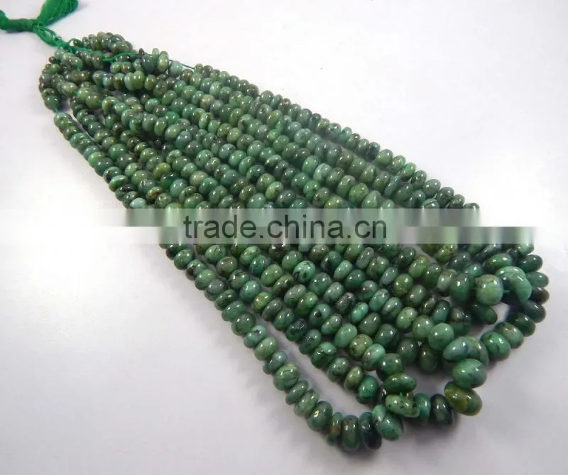 Natural Emerald roundel beads, emerald beads