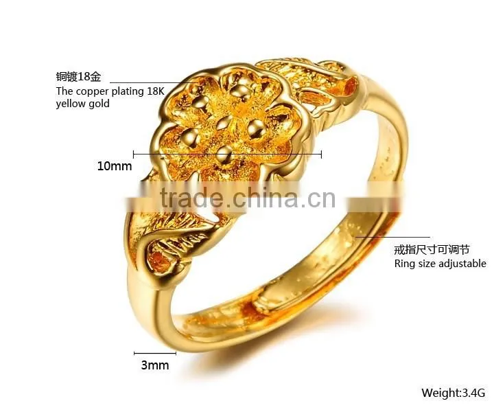 KSTONE fashion design plating gold high material cooper gold ring design for women