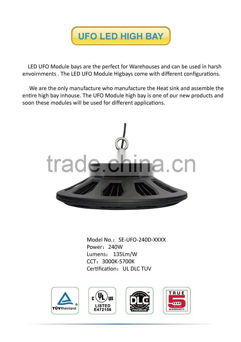 Profession Industrial Lighting UFO LED High Bay Light 240W