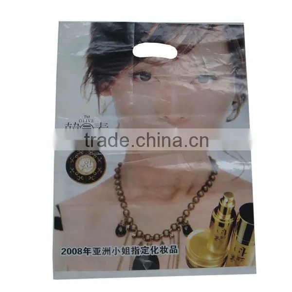 OLIVE cosmetic brand PE shopping plastic bag for sale/PE die cut shopping bag