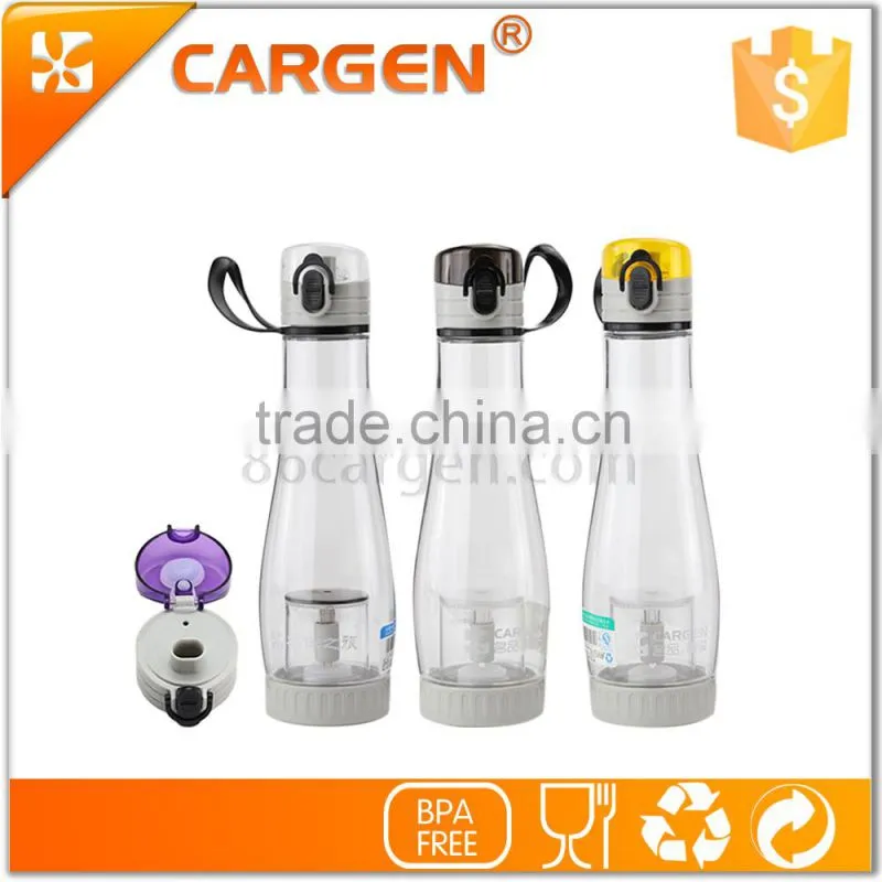 Clear plastic sport tea infuser drinking water bottle