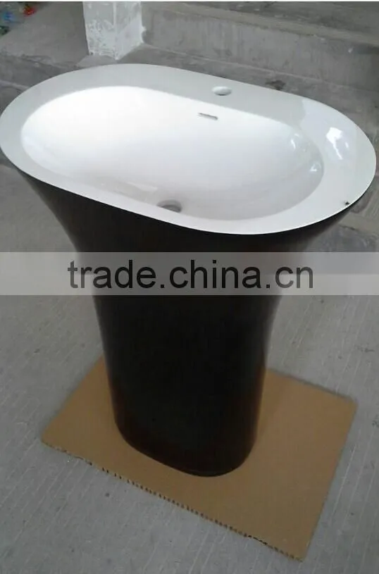 Solid Surface Table Top Man-made Stone Pedestal Basin, artificial stone Freestanding wash basin