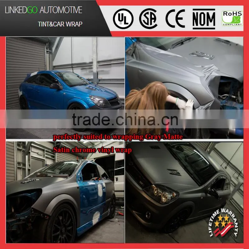 Good quality 1.52*20m waterproof vehicle wraping film with air bubble channel car body sticker