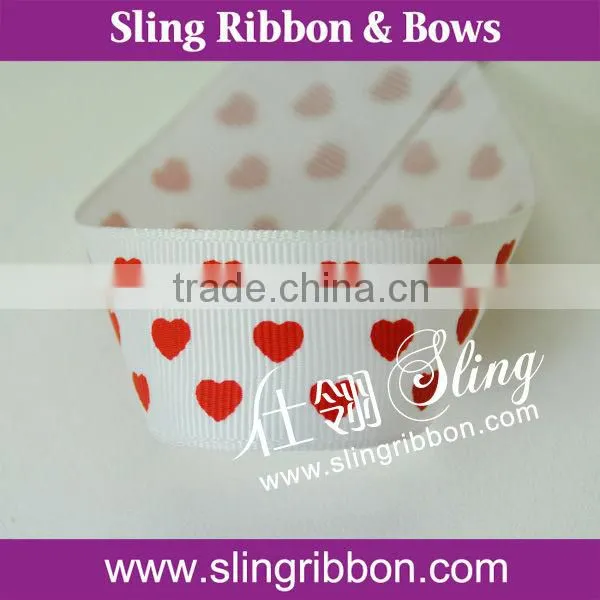 Red Heart Printed Satin Ribbon Wholedale