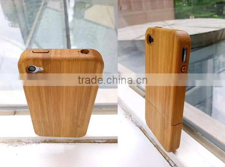OEM Carbonized Bamboo Wood Cell Case for Iphone cover for iphone 5 two parts with press key
