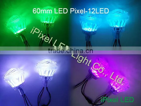 LED amusement pixel light DC24V rgb led christmas lights,60mm 12 LED